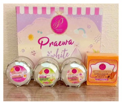 3X Set Cream Praewa White Lightening Reduce Dark Spots Freckles New