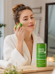 Green Tea Face Mask Stick 30g Hyaluronic Acid Deep Cleansing Set of 2
