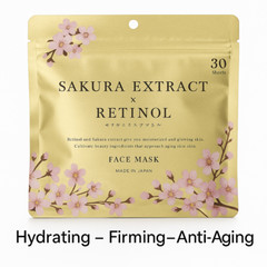 Sakura & Retinol Face Mask from Japan | 30 Sheets (2 Packs) | Anti-Aging Care