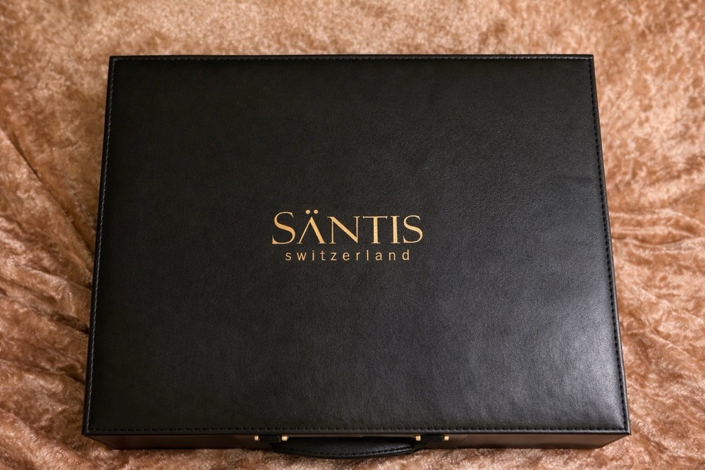 SANTIS SWITZERLAND 24K Deep Tissue Mask Set Luxury Case NEW Gold Facial & Neck