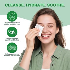 Tea Tree Oil Eyelid Wipes 60PCS – Individually Wrapped Eye Lid Cleaning Wipes