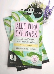 Oh K! Qty 2 Aloe Vera Eye Masks w/Collage & Niacinamide Brightens & Hydrates