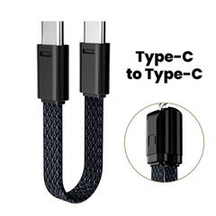 60W USB Type C to C Short Cable Fast Charging for iPhone 15 16 Samsung Xiaomi