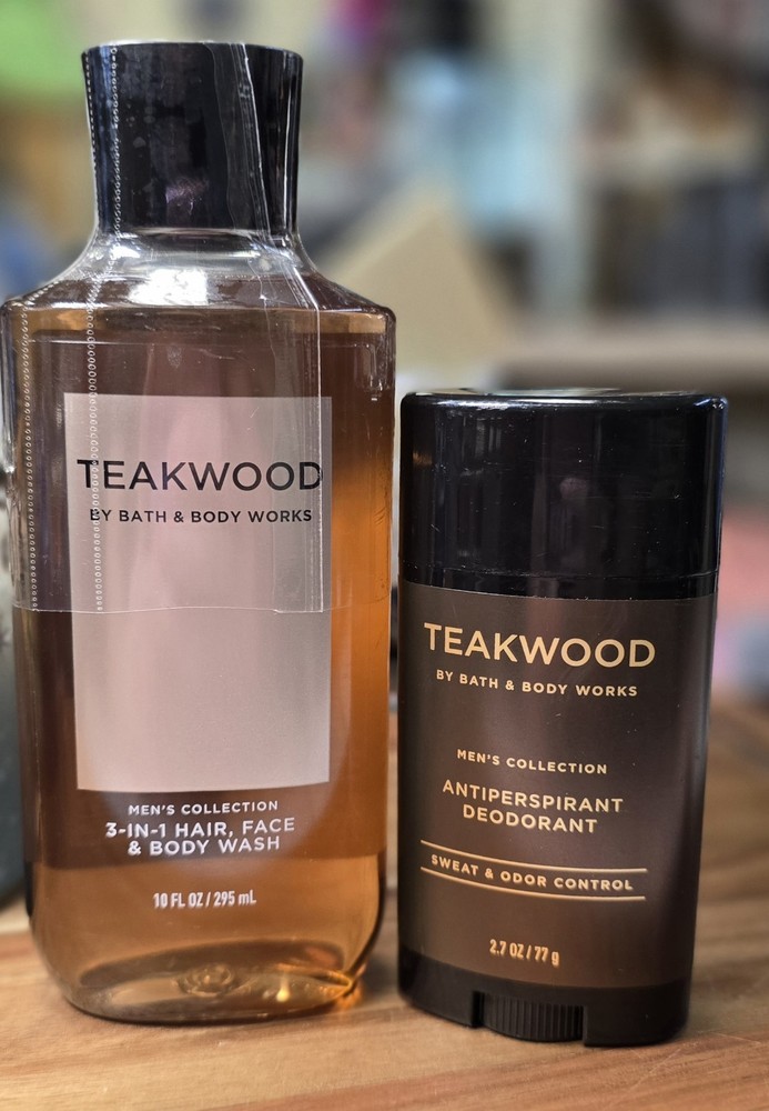 Bath & Body Works Teakwood Body Wash & Stick Deodorant Full Size