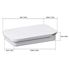 70 Pack White Slide Top Tin Containers, Mini Metal Tin Box with Slide Lid, Em…