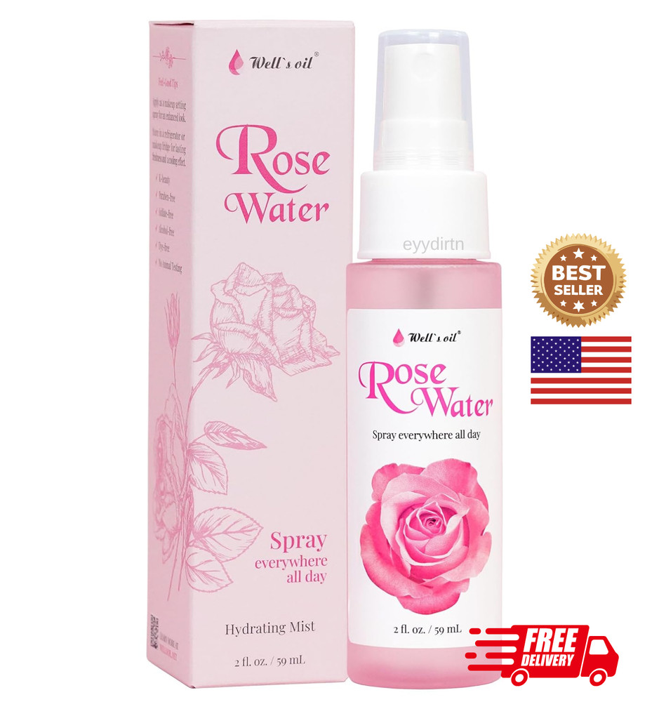 Agua De Rosas En Spray Facial Y Capilar Hidrolato Puro Sin Alcohol Para Piel 59m