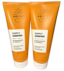 Bath And Body Works 2X SIMPLY UNWIND Sandalwood Vanilla Ultimate Body Cream 8 oz