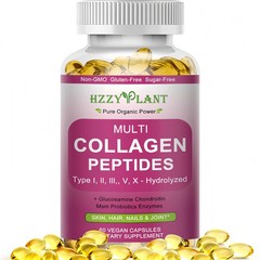 Multi Collagen Peptides Softgel – Type I, II, III, V, X – Hydrolyzed Collagen Pe