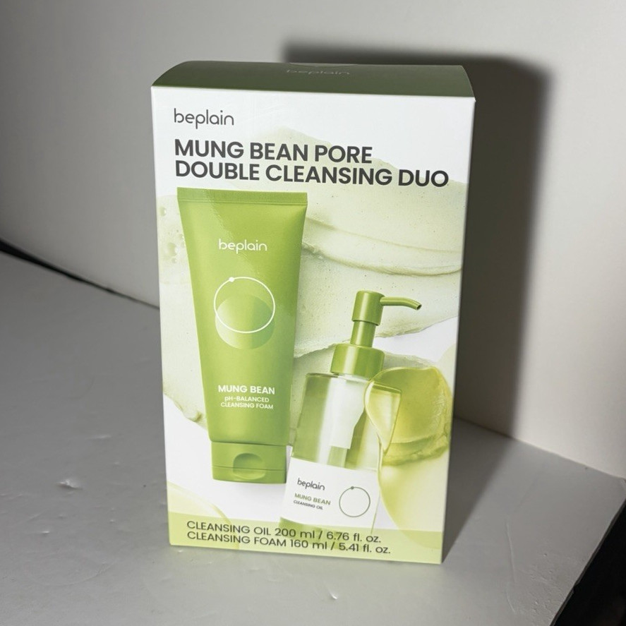 beplain Mung Bean Pore Double Cleansing Set Oil 6.76oz + Foam 5.41oz