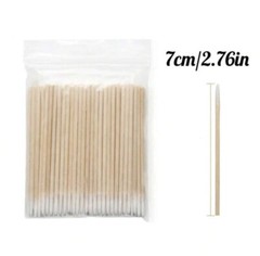 500pc Single Tip Wooden Cleaning Sticks Manicure – Applying Glue – Small Head