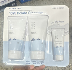 ROUND LAB 1025 Dokdo Hydrating Mildly Acidic Face Foam Cleanser Set 2x150mL+40mL