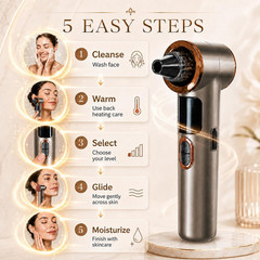 Heated Blackhead Remover Vacuum, Warm Compress Pore Vacuum Cleaner with 3 Suctio