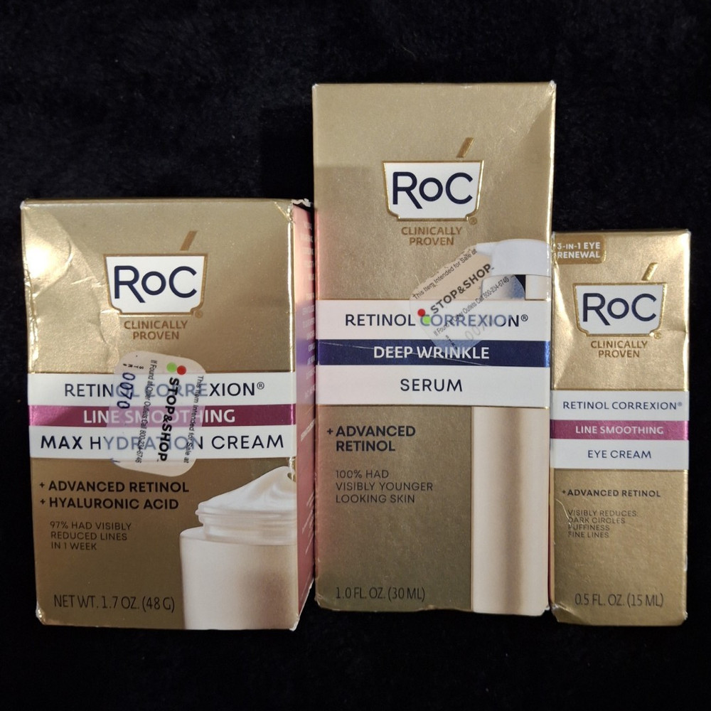 RoC 3 Item LotRetinol Correxion Retinol + Hyaluronic Acid Eye/Face Set Full Size