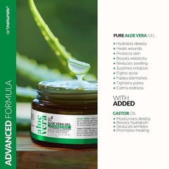 Organic Aloe Vera Gel (16 Fl Oz 100% Pure & Natural Dry Itchy Skin Hair Sunburn