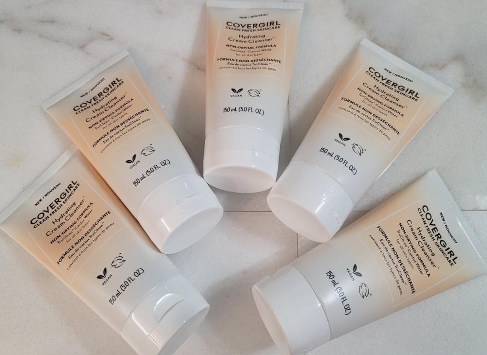 5 PACKs, COVERGIRL Clean Fresh Skincare Hydrating Cream Cleanser 5 Fl Oz EA
