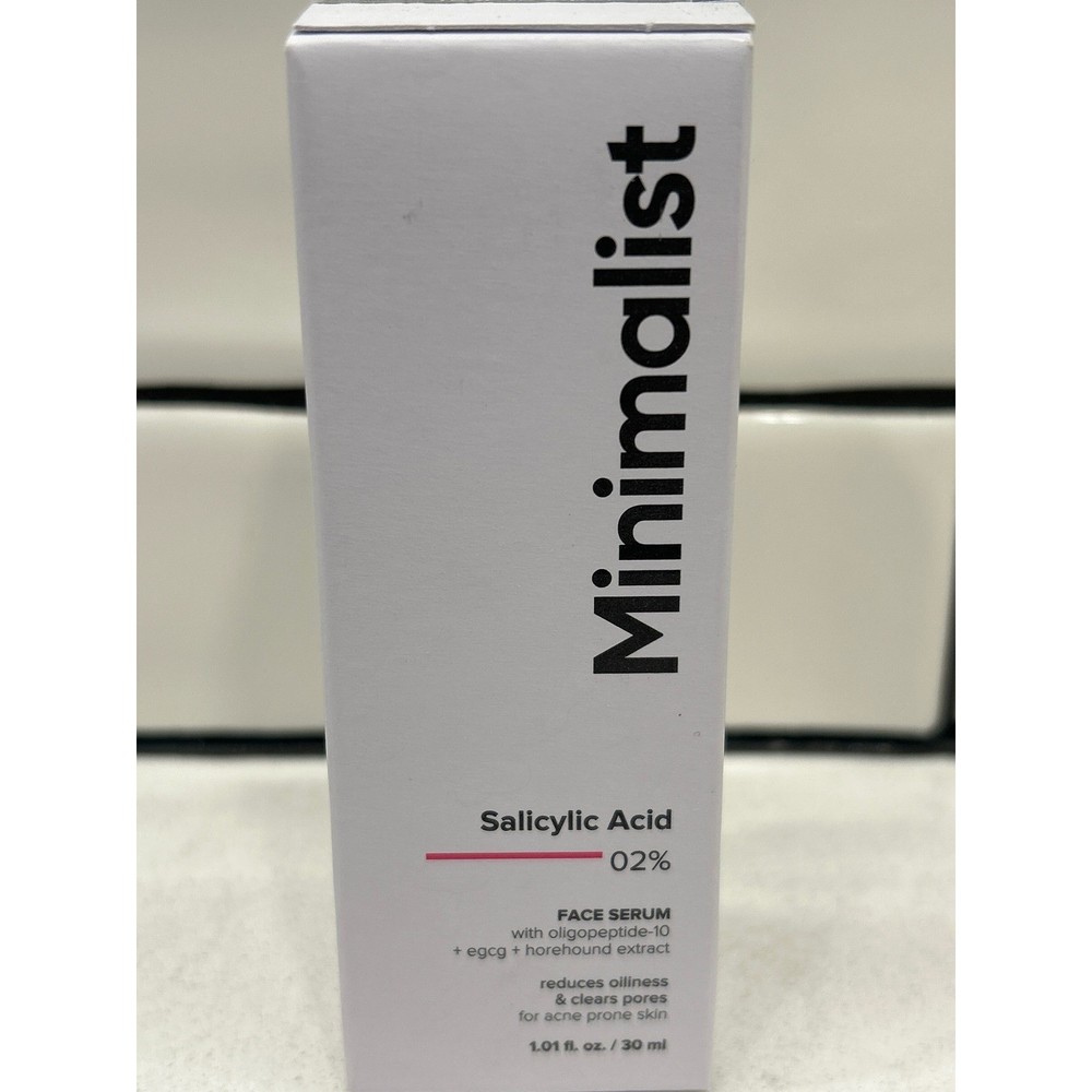 Minimalist 2% Salicylic Acid Face Serum for Acne Blackheads & Pores 30ml 1oz NEW