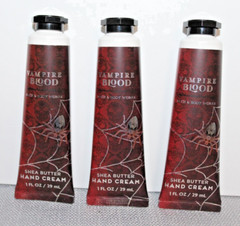 Bath & Body Works VAMPIRE BLOOD Halloween Shea Butter Hand Cream 1 fl oz X3