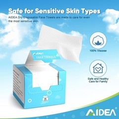 Disposable Face Towels 100Ct (2 Boxes) – Sensitive Skin Cleansing Wipes, Makeup