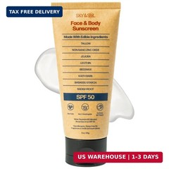 Sky and Sol Mineral Sunscreen SPF 50 | With Grass-Fed Tallow & Zinc Oxide | Non-