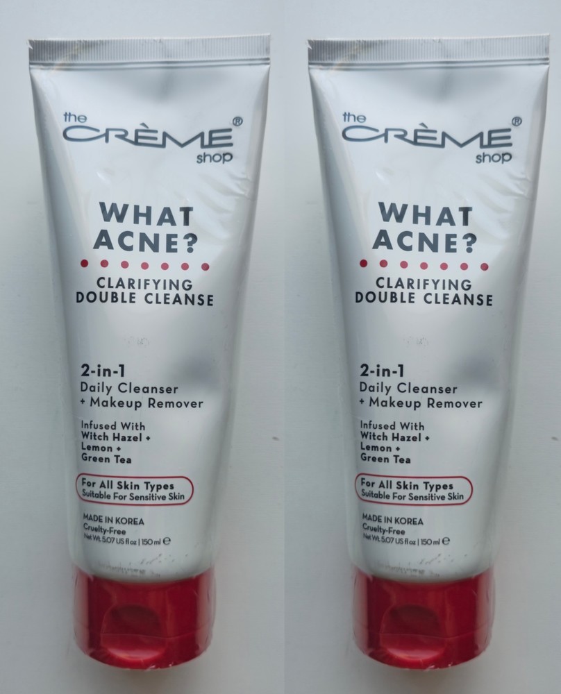 The Creme Shop – What Acne? 2-in-1 Cleanser + Makeup Remover – 5.07oz – 2 Pack