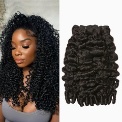 Human Hair Bundles Burmese Curly 18 20 22 Inch Natural Black ASHINE Water