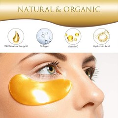 24K Gold Eye Mask Collagen Under Eye Patches for Women Skin Care (16 Pairs)