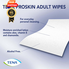 TENA ProSkin Ultra Body Wipes for Adults, 48 48 Count (Pack of 1), white