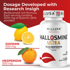 2 pack Hallosmine cream + Free Hallosmine Ultra Diosmin, Vein support supplement