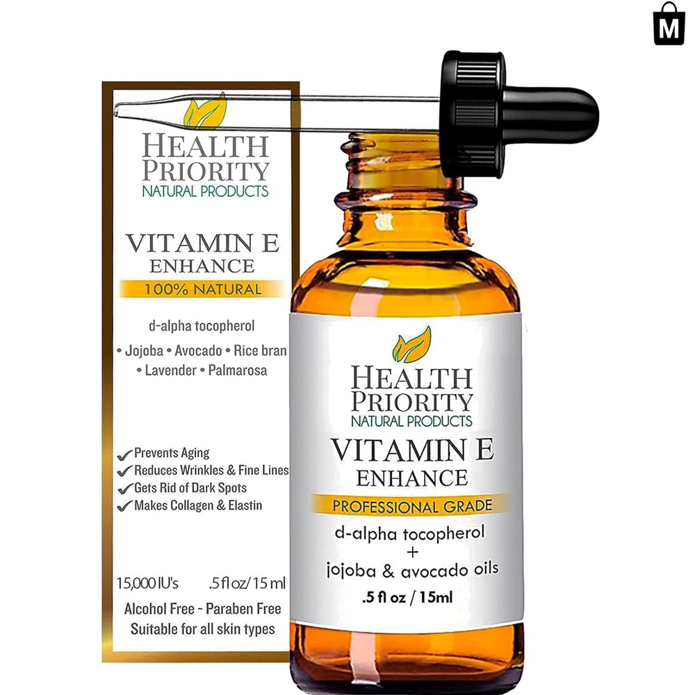 Aromatherapy Vitamin E Oil for All Skin Types – 15,000 IU, Nourishing & Soothing