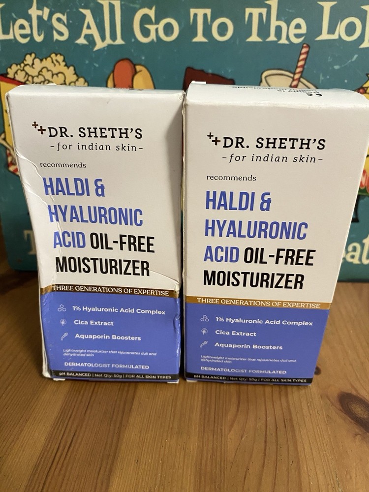 Dr. Sheth&rsquo;s Haldi ,Hyaluronic Acid Oil Free Moisturizer Rehydrates Dull Lot Of 2