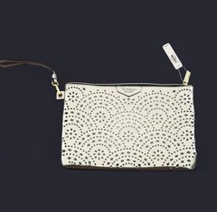 Victoria&rsquo;s Secret Rose Gold Laser Edge Cut Pouch Wristlet Purse with Zipper NEW!