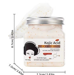 Purity Natural Sugar Scrub Kojic Acid Vitamin C E Collagen Skin Lightening 350g