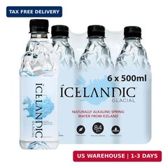 Icelandic Glacial Natural Spring Alkaline Water, 500 ml / 16.9 Fl Oz (Pack of 6)