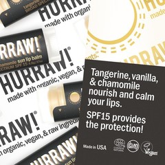 HURRAW! – Sun Lip Balm SPF 15 (Tangerine, Chamomile) Zinc Oxide, Broad Spectrum