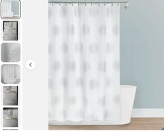 Splash Home Radiant Polyester Fabric White Shower Curtain 70&Prime; x 72&Prime;