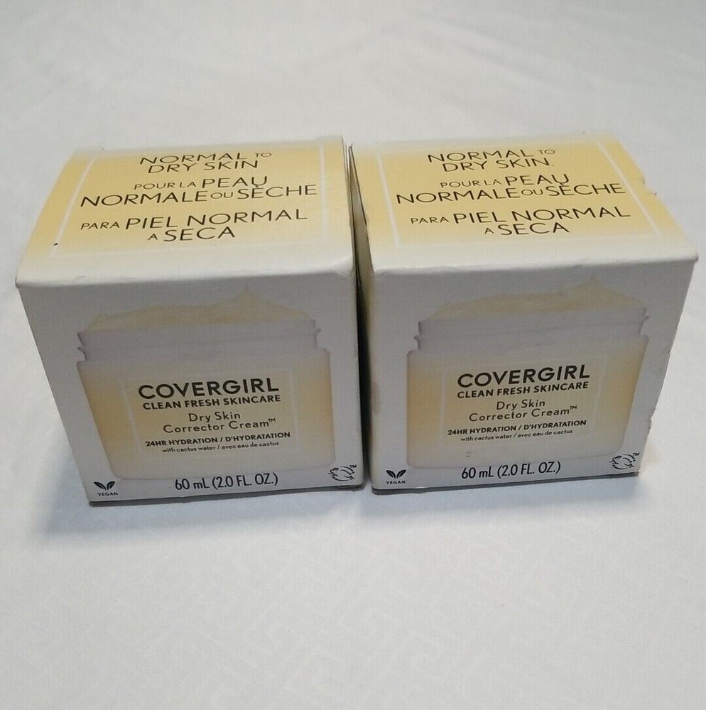 Covergirl Clean Fresh Skincare Dry Skin Corrector Cream 2.0 fl oz LOT OF 2