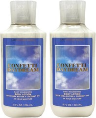 *2 PACK* Bath & Body Works CONFETTI DAYDREAM Body Lotion DISCONTINUED Pear Iris