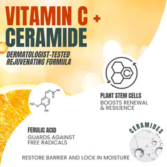 Alozera Vitamin C Ceramide Moisturizer Cream, 16.9 Ounce (Pack of 2)