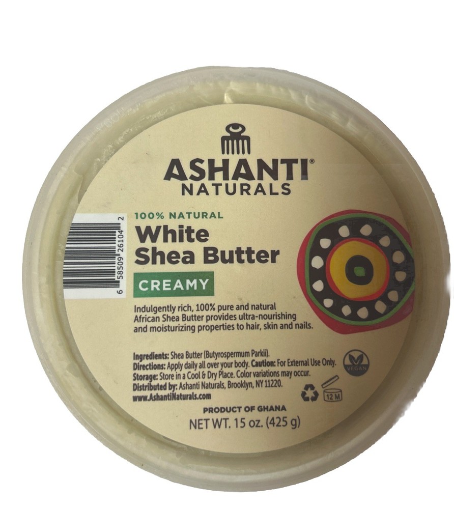 Ashanti Naturals 100% NATURAL WHITE SHEA BUTTER CREAMY 15OZ Exp 02/19/2027