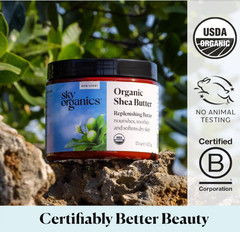 Sky Organics – Organic Shea Butter, 15 oz – Nourishes, Soothes, and Softens Dry