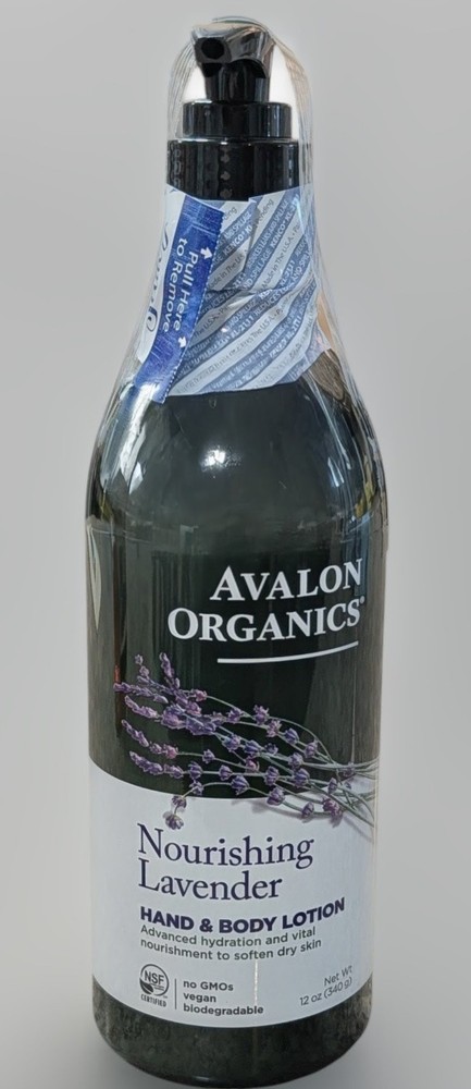 Avalon Organics Nourishing Lavender Hand & Body Lotion – No GMOs & Vegan – 12 oz