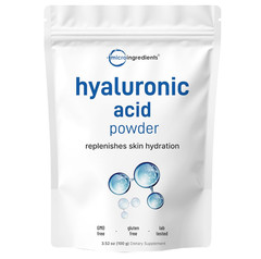 Hyaluronic Acid Serum Powder, 100 Grams | Low Molecular Weight, Cosmetics Grade