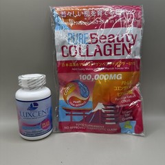 Luxcent Capsules and Pure Beauty Collagen 100,000mg COMBO W/ 100 Grams -Ex 10/25