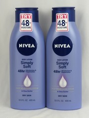 Lot of 2 Nivea Body Lotion Daily Moisture Shea Butter w/ Nourishing Serum 13.5oz