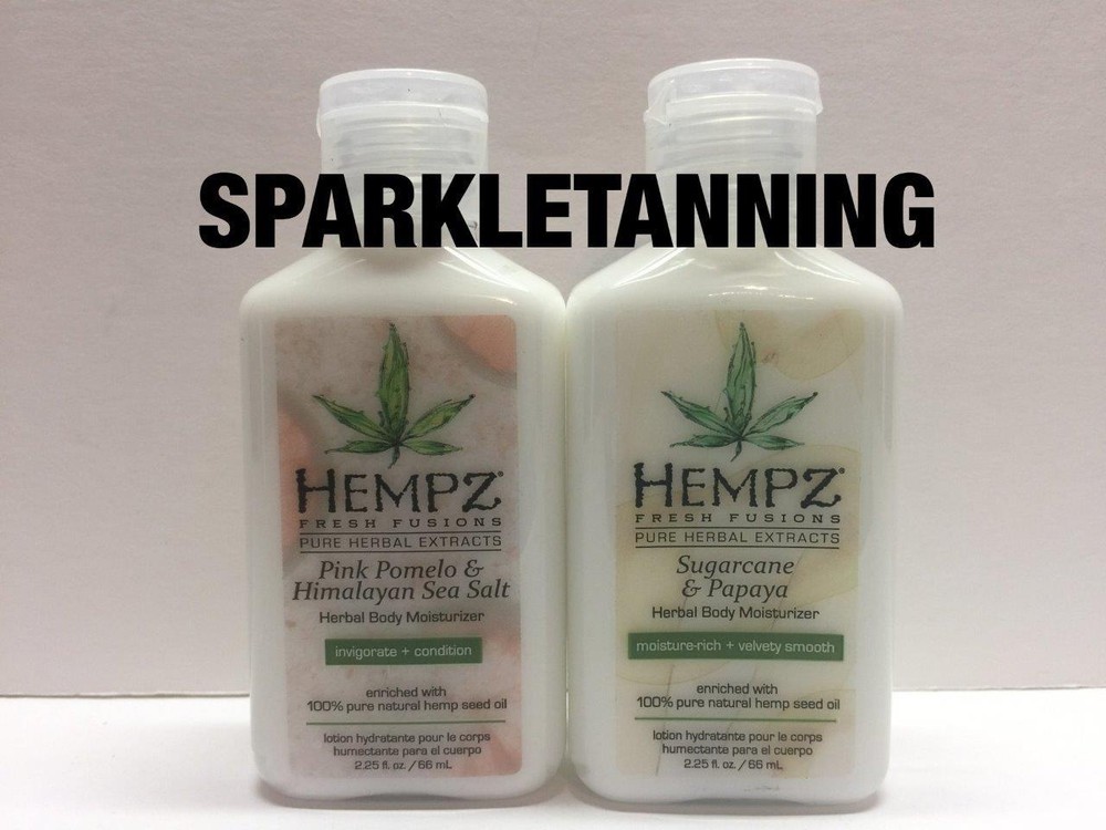 Hempz NEW SCENTS Pink Pomelo & Sugarcane Papaya Herbal Hemp Moisturizer LOT of 2