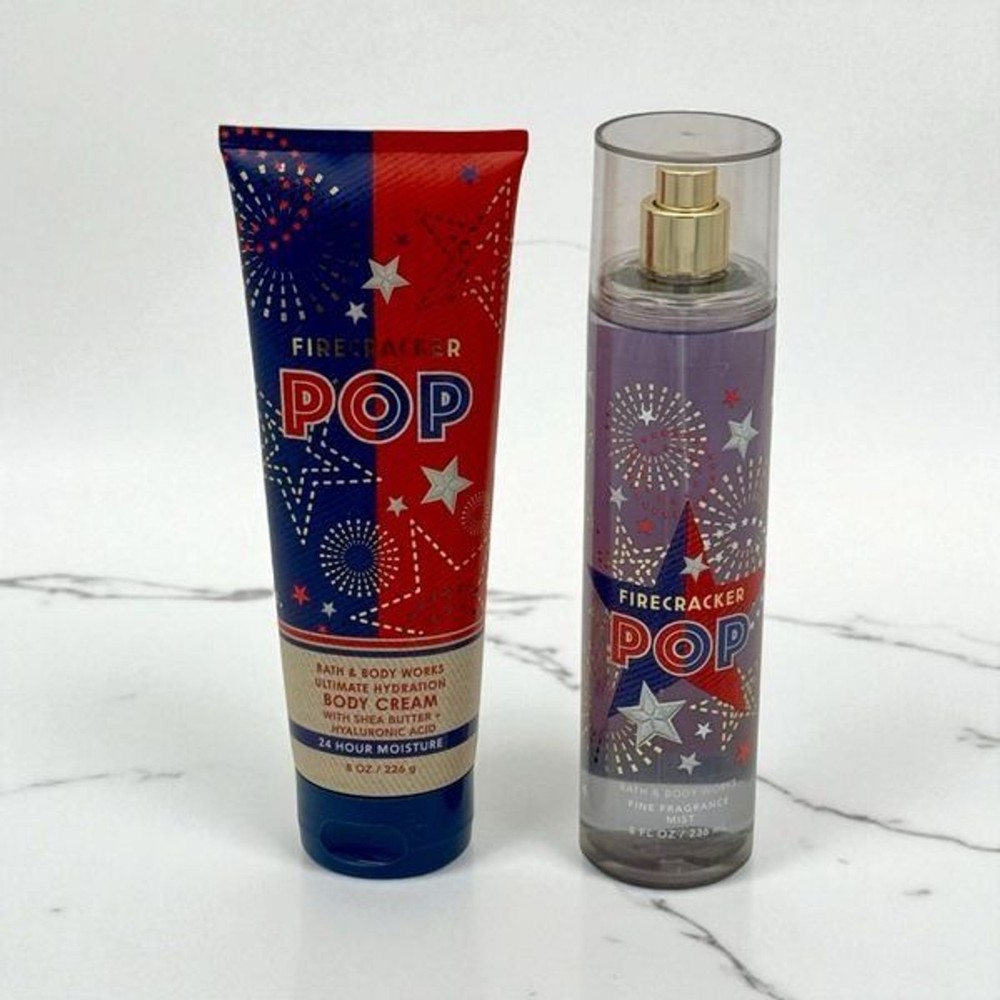 Bath & Body Works Firecracker Pop Body Lotion Cream & Spray Mist Gift Set NWT