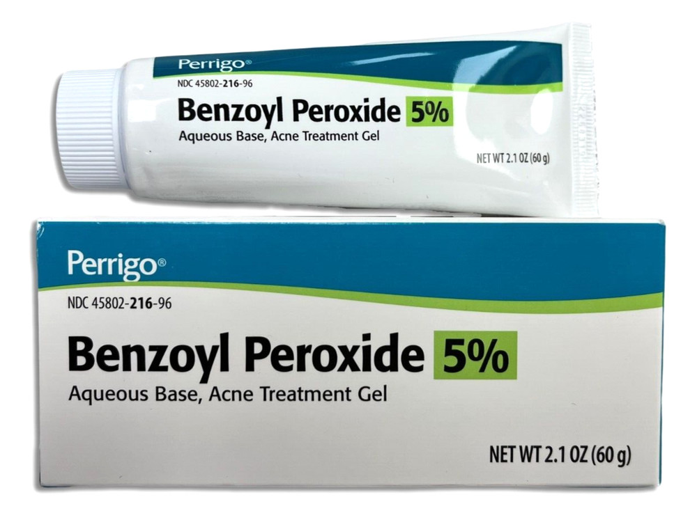 Benzoyl Peroxide 5% Acne GEL 2.1oz ( 60gm ) PERRIGO / PADAGIS ^ NEW LOOK !!