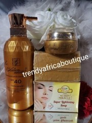 Le Asian White Snail Mucin & Niacinamide Lotion, Glow Face Cream & Eclat Soap.