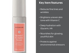 Naturium Vitamin C Complex Face Serum w/ HA + Vitamin E Brightening Firming 1oz