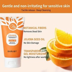 Orange Enzymes Exfoliating Gel, Organic Face and Body Exfoliating Scrub Gel,